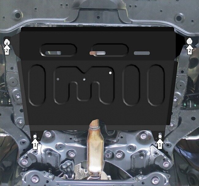 Усиленная защита картера двигателя, КПП (2 мм, сталь) для Toyota RAV4 2019-, Toyota Camry седан 2018-