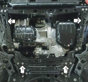 Усиленная защита картера двигателя, КПП (2 мм, сталь) для Lexus NX 200 2014-2021