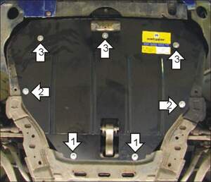 Усиленная защита картера двигателя, КПП (2 мм, сталь) для Mazda 6 седан 2002-2007