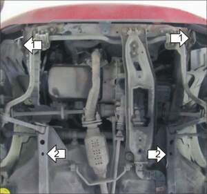 Усиленная защита картера двигателя, КПП (2 мм, сталь) для Mazda Demio универсал 1996-2002