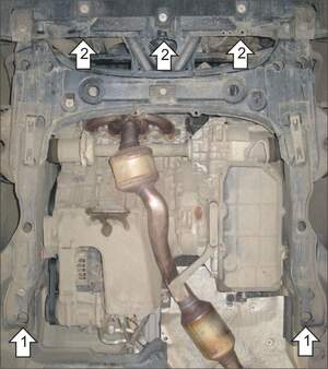 Усиленная защита картера двигателя, КПП (2 мм, сталь) для Mercedes B-class 2005-2011 Усиленная защита картера двигателя, КПП (2 мм, сталь) для Mercedes B-class 2005-2011