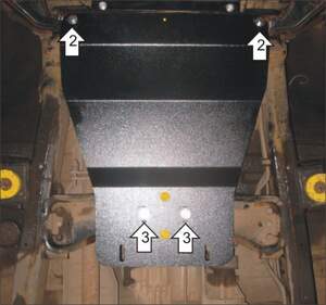Усиленная защита КПП (3 мм, сталь) для Mitsubishi L200 2006-2014, 2014-2015