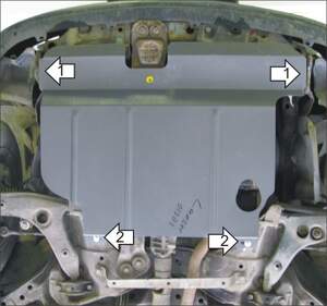 Усиленная защита картера двигателя, КПП (2 мм, сталь) для Mitsubishi Lancer VI универсал 1992-1996