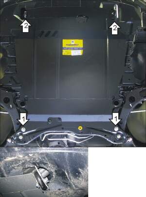 Защита MOTODOR двигателя, КПП Mitsubishi Outlander XL  2007-2012 Внедорожник
