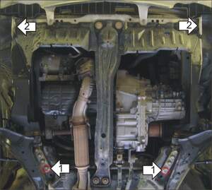 Усиленная защита картера двигателя, КПП (2 мм, сталь) для Nissan Serena 1999-2005, Nissan Almera Tino 2000-2006 Усиленная защита картера двигателя, КПП (2 мм, сталь) для Nissan Serena 1999-2005, Nissan Almera Tino 2000-2006