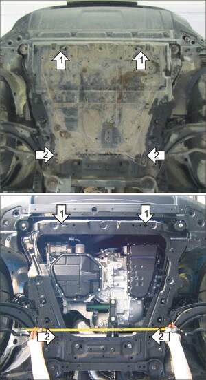 Усиленная защита картера двигателя, КПП (3 мм, сталь) для Nissan X-Trail 2007-2015 Усиленная защита картера двигателя, КПП (3 мм, сталь) для Nissan X-Trail 2007-2015