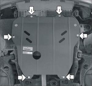 Усиленная защита картера двигателя, КПП (2 мм, сталь) для Opel Zafira 2005-2011, Opel Astra H седан/хетчбек/универсал/кабриолет 2004-2010, Opel Astra Famil