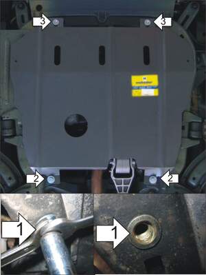 Защита MOTODOR двигателя, КПП Opel Meriva 2003-2010 Вэн