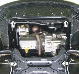Защита MOTODOR двигателя, КПП Peugeot 307  2000-2005 Хэтчбек