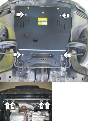 Защита MOTODOR двигателя, КПП Peugeot 307  2000-2005 Хэтчбек