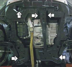 Защита MOTODOR двигателя, КПП Peugeot 4007  2007-2012 Внедорожник