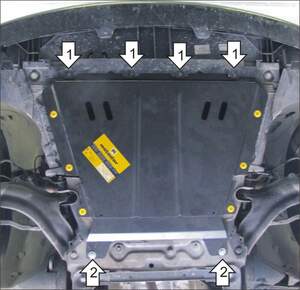 Защита MOTODOR двигателя, КПП Renault Kangoo  2008-2018 Вэн