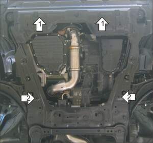 Усиленная защита картера двигателя, КПП (2 мм, сталь) для Renault Koleos 2008-2017