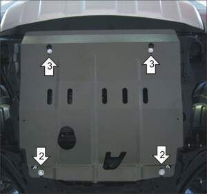 Усиленная защита картера двигателя, КПП (2 мм, сталь) для Renault Koleos 2008-2017