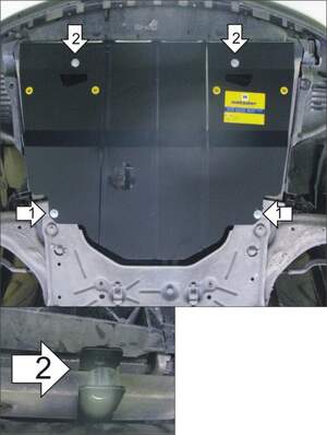 Защита MOTODOR двигателя, КПП Renault Laguna II  2001-2005 Хэтчбек, универсал