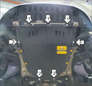 Защита MOTODOR двигателя, КПП Renault Megane III  2008-2018 седан, хэтчбек, универсал, купе