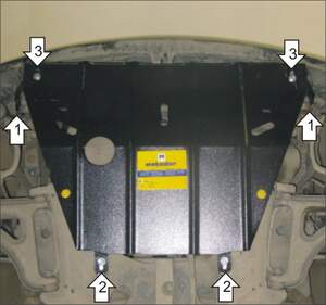 Усиленная защита картера двигателя, КПП (2 мм, сталь) для Renault Twingo 1993-2000