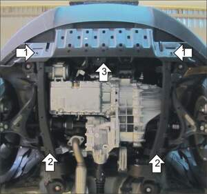 Защита MOTODOR двигателя, КПП Ssangyong Actyon New 2010-2018 Внедорожник
