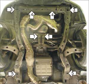 Усиленная защита картера двигателя, КПП (2 мм, сталь) для Subaru Forester 2002-2008 Усиленная защита картера двигателя, КПП (2 мм, сталь) для Subaru Forester 2002-2008
