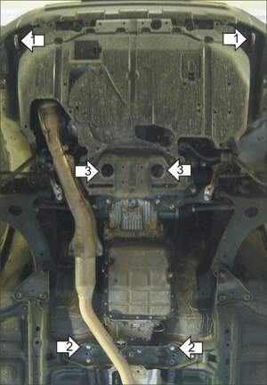 Усиленная защита картера двигателя, КПП (2 мм, сталь) для Subaru Forester 2008-2013 Усиленная защита картера двигателя, КПП (2 мм, сталь) для Subaru Forester 2008-2013
