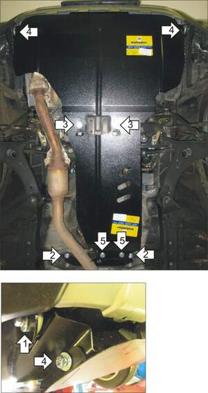 Усиленная защита картера двигателя, КПП (2 мм, сталь) для Subaru Forester 2008-2013