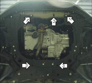 Усиленная защита картера двигателя, КПП (2 мм, сталь) для Suzuki Splash 2008-2016