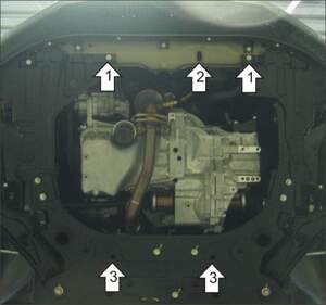 Усиленная защита картера двигателя, КПП (3 мм, сталь) для Suzuki Splash 2008-2016