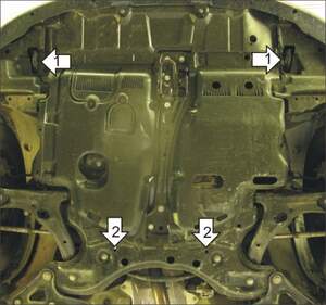 Усиленная защита картера двигателя, КПП (2 мм, сталь) для Toyota Corolla Verso 2001-2009