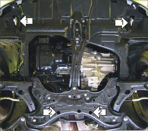 Защита MOTODOR двигателя, КПП Toyota Corolla Verso  2001-2004 Вэн