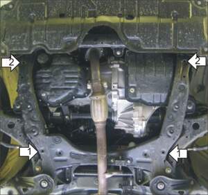 Защита MOTODOR двигателя, КПП Toyota Highlander  2014- Внедорожник