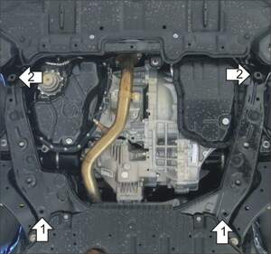 Защита MOTODOR двигателя, КПП Toyota Highlander  2014- Внедорожник