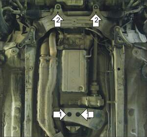Защита MOTODOR КПП, разд.коробки Toyota Mark II  2000-2004 Седан