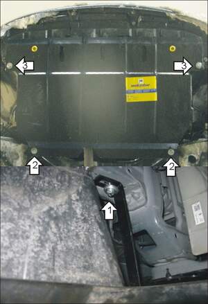 Защита MOTODOR двигателя, КПП Toyota Ractis  2005-2010 Вэн