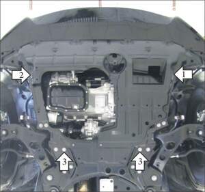 Усиленная защита картера двигателя, КПП (2 мм, сталь) для Toyota RAV4 2010-2013