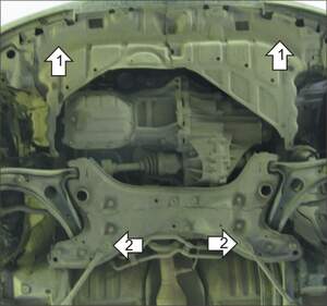 Защита MOTODOR двигателя, КПП Toyota Yaris  1999-2005 Хэтчбек