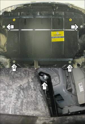 Защита MOTODOR двигателя, КПП Toyota Yaris  2005-2009 Хэтчбек