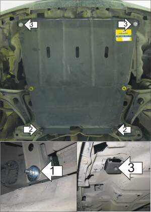Защита MOTODOR двигателя, КПП Toyota Yaris Verso  1999-2005 Вэн