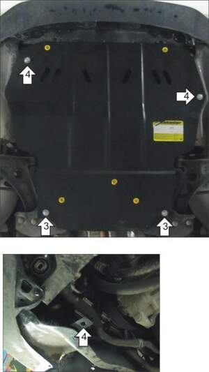 Усиленная защита картера двигателя, КПП (2 мм, сталь) для Volkswagen Caddy 2010-2021