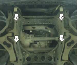 Защита MOTODOR двигателя, переднего дифференциала Volkswagen Touareg  2002-2010 Внедорожник