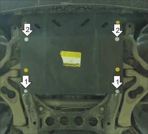 Защита MOTODOR двигателя, переднего дифференциала Volkswagen Touareg  2002-2010 Внедорожник