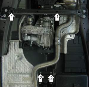 Защита MOTODOR разд.коробки Volkswagen Touareg  2015-2018 Внедорожник