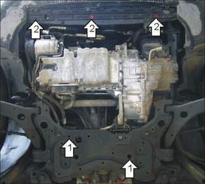 Усиленная защита картера двигателя, КПП (2 мм, сталь) для Volvo V50 универсал 2004-2012, Volvo S40 седан 2004-2012, Volvo C30 2006-2013
