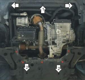 Усиленная защита картера двигателя, КПП (2 мм, сталь) для Volvo V40 Cross Country универсал 2013-