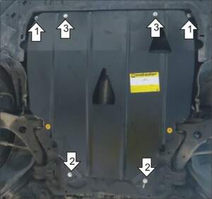 Усиленная защита картера двигателя, КПП (2 мм, сталь) для Volvo V40 Cross Country универсал 2013-