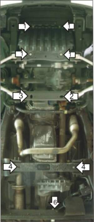 Защита MOTODOR двигателя, переднего дифференциала, КПП, разд.коробки Chevrolet Tahoe  2007-2011 Внедорожник