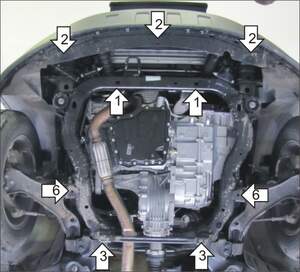 Защита MOTODOR двигателя, КПП Chevrolet Captiva  2011-2014 Внедорожник