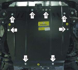 Защита MOTODOR двигателя, КПП Hyundai Santa Fe II  2006-2012 Внедорожник