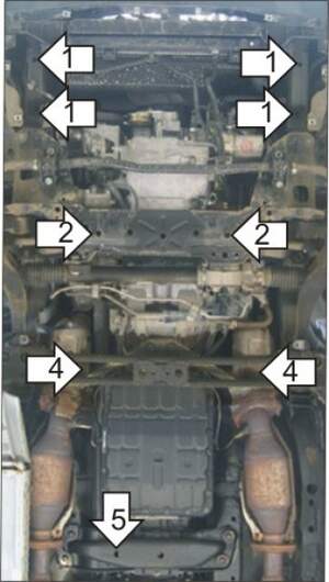 Защита MOTODOR двигателя, КПП, радиатора Infiniti FX 35/45 2002-2006 Внедорожник
