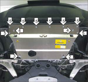 Защита MOTODOR двигателя Infiniti FX 37 2010-2014 Внедорожник