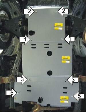 Алюминиевая защита картера двигателя, КПП, раздаточной коробки (5 мм) для Nissan Patrol 2010-2018, Infiniti QX56 2010-2014